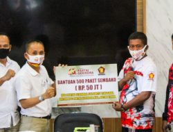 Gerindra Sultra Salurkan Belasan Ribu Paket Sembako Untuk Kader