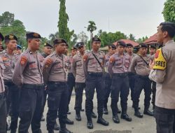 Satu Pleton Personel Polres Konsel Diberangkatkan untuk Pengamanan Pilkades di Muna