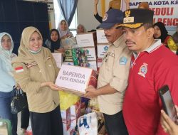 Peduli Sesama, Bapenda Kota Kendari Berikan Bantuan Korban Banjir di Kampung Salo