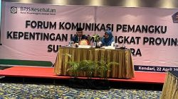 Sekda Sultra Buka Forum Komunikasi Para Pemangku Kepentingan Utama Tingkat Provinsi Sultra