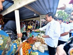 Presiden Jokowi Pantau Pasar Kambara Kabupaten Mubar, Pastikan Stabilitas Harga Kebutuhan Pokok 