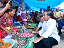 Presiden Jokowi Tinjau Stabilitas Harga di Pasar Lacaria Kabupaten Kolut Jelang Iduladha