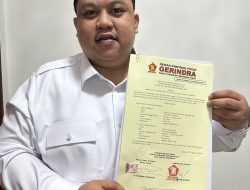 Pasangan Yudhi-Nirna Resmi Terima B1KWK Partai Gerindra Maju Pilwalkot Kendari