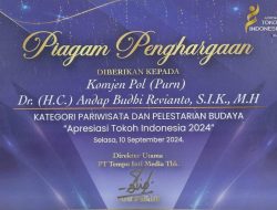 Tingkatkan Sektor Pariwisata dan Pelestarian Budaya Sultra, Andap Raih Penghargaan Apresiasi Tokoh Indonesia 2024