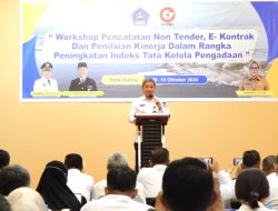 Wakili Pj Wali Kota, Sekda Kota Kendari Buka Workshop Pencatatan Non Tender, E- Kontrak dan Penilaian Kinerja