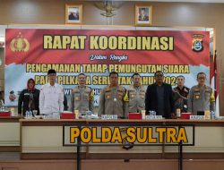 Bersama KPU dan Bawaslu, Polda Sultra Gelar Rakor Kesiapan Pengamanan Tahap Pemungutan Suara Pilkada Serentak 2024